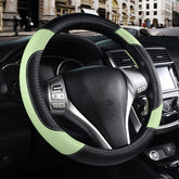 szttswamp front view of green steering wheel cover showing fit and color benefit