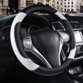 szttswamp front view of white steering wheel cover showing clean design and protection