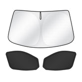 T TGBROS front windshield shade installed showing heat reduction benefit