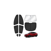 T TGBROS windshield shade fitted on Model Y reducing cabin heat