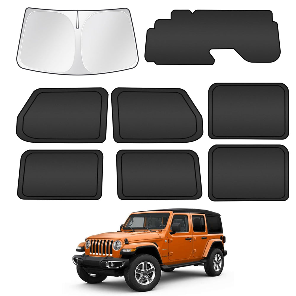 T TGBROS front windshield shade installed showing full coverage and cooling effect