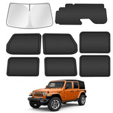 T TGBROS front windshield shade installed showing full coverage and cooling effect