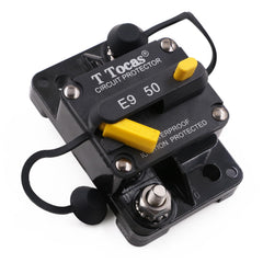 T Tocas E9 front view showing compact breaker and studs for reliable protection
