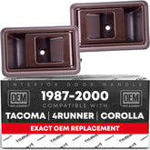 T1A brown front door handle front view showing clean OEM replacement fit