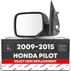 T1A driver side mirror front view showing fit and finish benefit