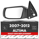 T1A driver side mirror front view showing exact OEM fit and clean appearance