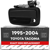 T1A front driver handle front view showing smooth black finish and precise fit