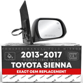 T1A front view of passenger mirror showing smooth black cover and fit