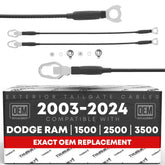 T1A tailgate cable set front view showing packaging and OEM fit benefits