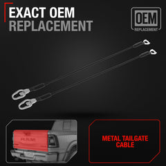 T1A tailgate cable installed on Dodge Ram demonstrating restored support