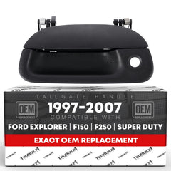 T1A tailgate handle front view showing OEM-fit and restored appearance