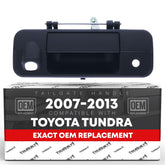 T1A tailgate handle front view showing mounting points and finish benefits
