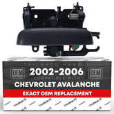 T1A front view of textured black tailgate handle showing clean OEM fit