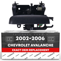 T1A front view of textured black tailgate handle showing clean OEM fit