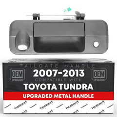 T1A front view of tailgate handle showing textured black finish and mounting points, durable replacement