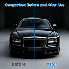 TABOUNTS spray action on car hood demonstrating speedy cleaning and shine benefit