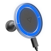 Tackform front view of magnetic wireless charger showing secure mount and easy access