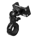 Tackform front view showing mounted phone and secure hold for confident riding