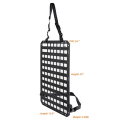 TACNEX mounted with pouches showing quick access to EDC items while driving