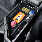TACOBRO front view of console tray showing neat organization benefit