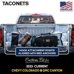 TacoNets close-up of 5mm bungee cord and netting emphasizing durability and shock absorption