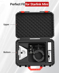 TAILBB open case with Starlink Mini dish and accessories neatly placed for quick setup