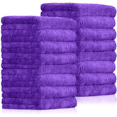 Tallew purple towel pack front view showing bulk quantity and convenience