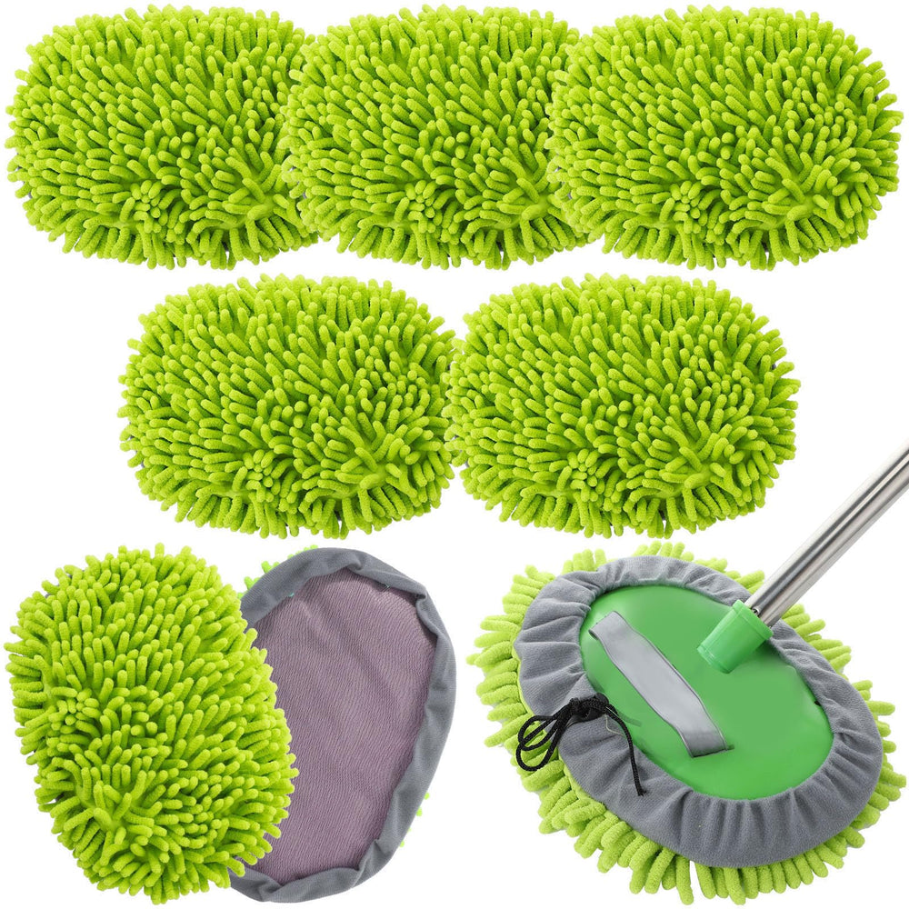 Tallew five green chenille replacement heads front view showing full set and color benefit