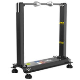 Tanfix front view of balancer showing compact steel frame and spindle for stable balancing