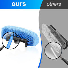 Tanlade flow-thru water flowing through bristles, rinses dirt away efficiently