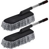 Tanlade front view showing two gray dusters, ready to clean with convenience