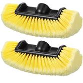 Tanlade front view of two yellow brush heads showing fit and finish and easy replacement