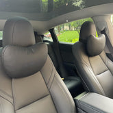 TANOLA TESBEAUTY front view of both headrest pillows showing neat fit and premium look