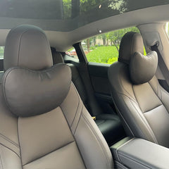 TANOLA TESBEAUTY front view of both headrest pillows showing neat fit and premium look