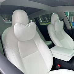 TANOLA TESBEAUTY front view of white two-pack improving Tesla comfort
