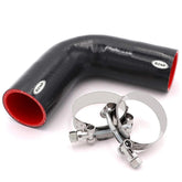 Taukealugs front view of 90° silicone elbow showing shape and finish, durable connection