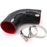 Taukealugs front view of 90 degree elbow showing ports and reinforced body, ensures secure fit