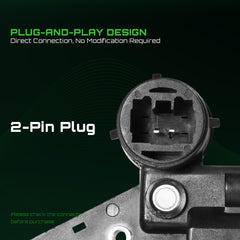 TCFWED two-pin plug closeup showing secure electrical connection benefit