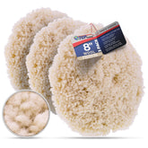 TCP Global 8-inch wool pad front view showing full face and polishing benefit