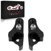 TDZ MOTO front view of black lowering blocks showing kit strength