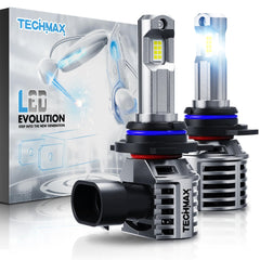 TECHMAX front packaging showing both 9012 bulbs and benefits