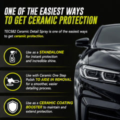 Technicians Choice TEC582 applied on wheels and chrome restoring shine and protection