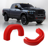 TECHPICCO front view showing red tow hook cover and clean fit
