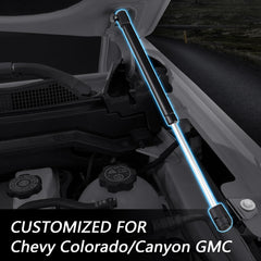 TECHPICCO hood struts installed on Colorado hood offering hands-free access
