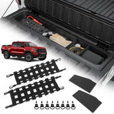 TECHPICCO front view of tailgate organizer showing neat storage and quick access