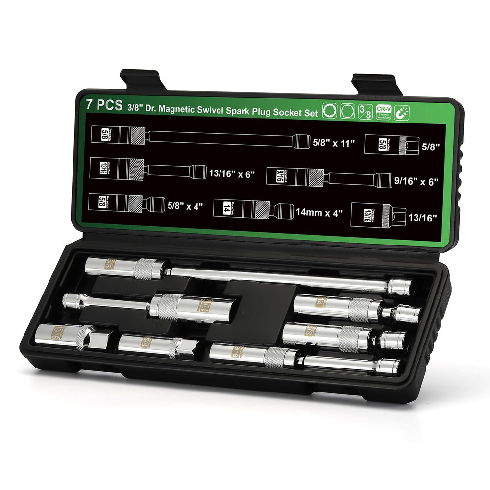 TecoTek front packaging showing complete 7-piece socket kit and case for easy transport