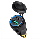 Tecreddy adapter front view mounted showing dual USB ports and durable build benefit