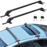 TeqHome front view of crossbars mounted on car roof, showing stable load support