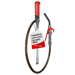 TERA PUMP front view showing compact pump and benefits of portable fueling