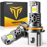 Termitor 9007 front view pack of 2 showing compact halogen-size fit and easy upgrade